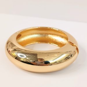 Pulsera lisa rigida dorada