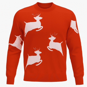Sueter navideño rojo con renos